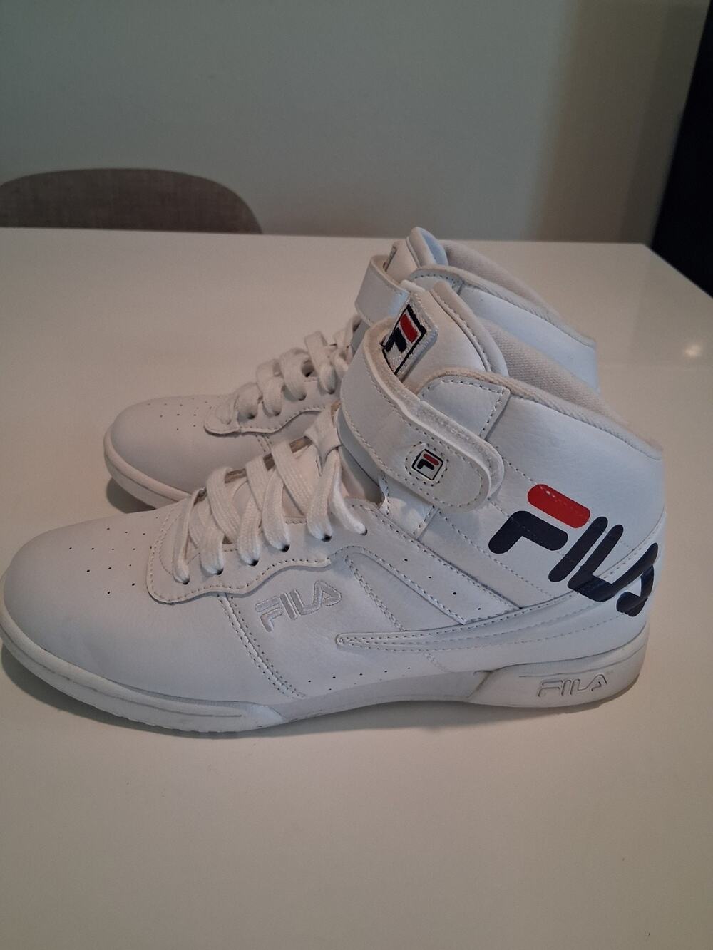 FILA F-13 High Top White Navy Red Mens Size 8 Sneakers 5FM00046-125 Retro...